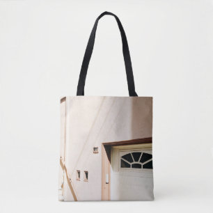 CLOSED WHITE WOODEN DOOR TOTE BAG