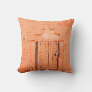 Closed wooden window in traditional moroccan house cushion