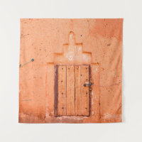 Closed wooden window in traditional moroccan house