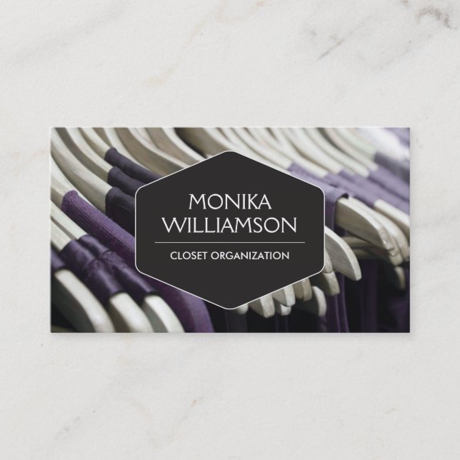 CLOSET ORGANIZER, PERSONAL SHOPPER BUSINESS CARD (Front)