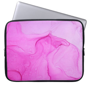 Closeup alcohol ink abstract painting. Soft colour Laptop Sleeve