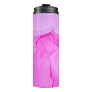 Closeup alcohol ink abstract painting. Soft colour Thermal Tumbler
