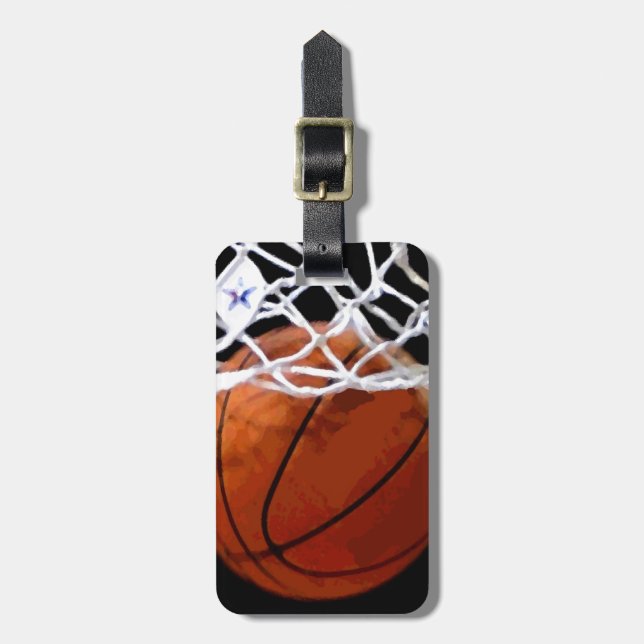 Closeup Basketball Luggage Tag (Front Vertical)