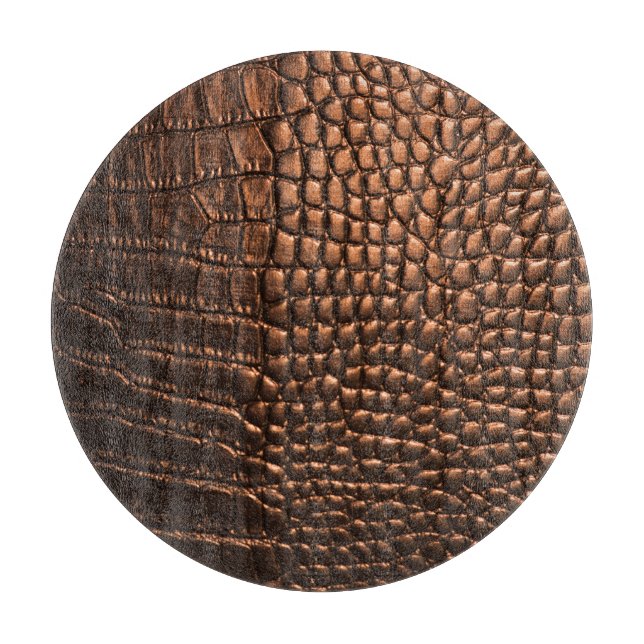 Closeup: crocodile leather texture. cutting board (Front)