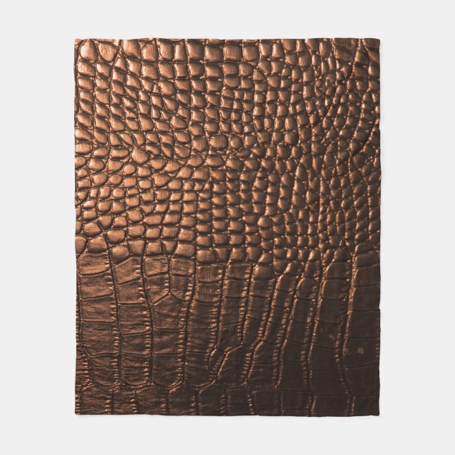 Closeup: crocodile leather texture. fleece blanket (Front)