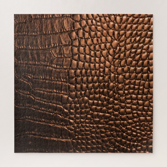 Closeup: crocodile leather texture. jigsaw puzzle (Vertical)