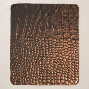 Closeup: crocodile leather texture. sherpa blanket