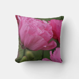 Closeup Deep Peony Pink Ranunculus Cushion