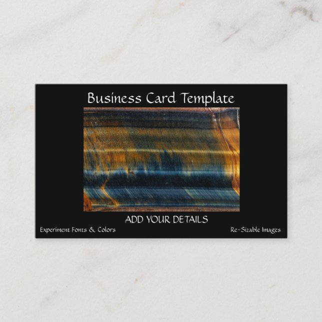 Closeup Gemstones Tiger Eye Business Card (Front)