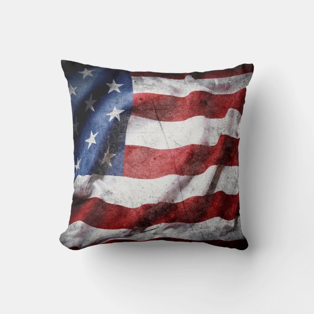 Closeup grunge American flag. Cushion (Front)