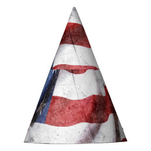 Closeup grunge American flag. Party Hat
