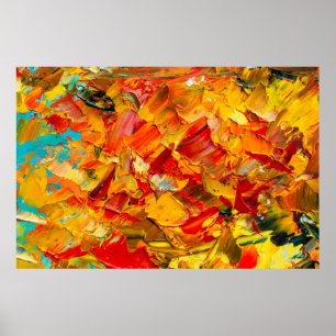 Closeup macro texture fragment of oil painting fin poster