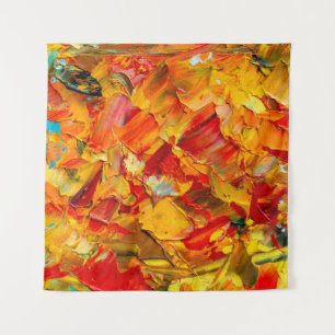 Closeup macro texture fragment of oil painting fin tapestry