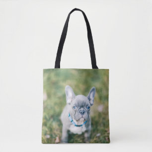 Closeup of a French Bulldog Tote Bag