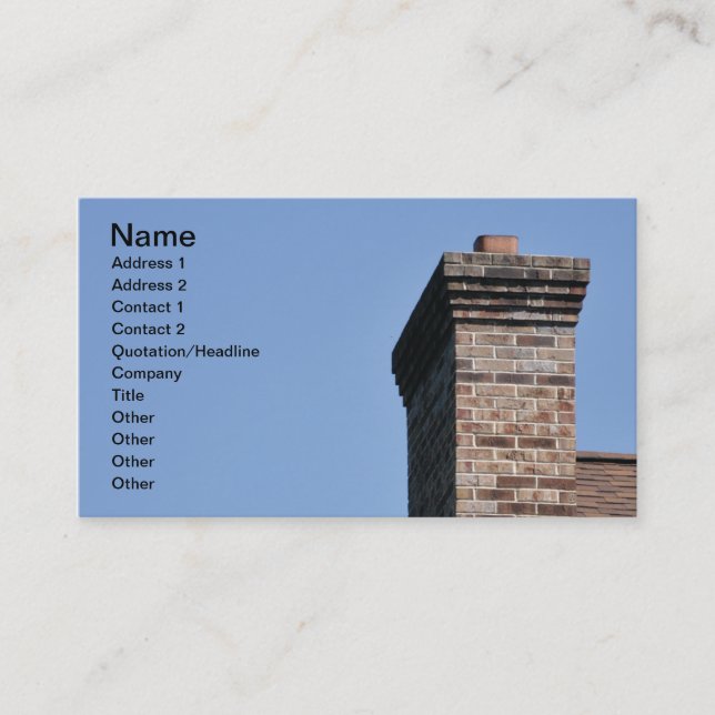 closeup of a modern brick chimney business card (Front)