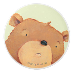 CloseUp of Big Brown Bear Ceramic Knob