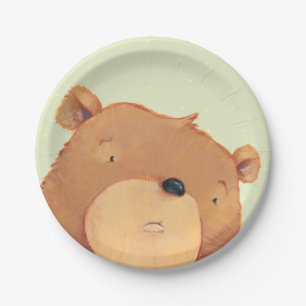 CloseUp of Big Brown Bear Paper Plate