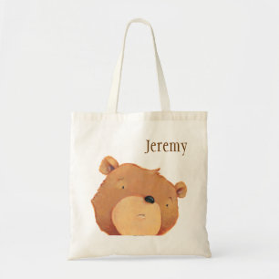 CloseUp of Big Brown Bear Tote Bag