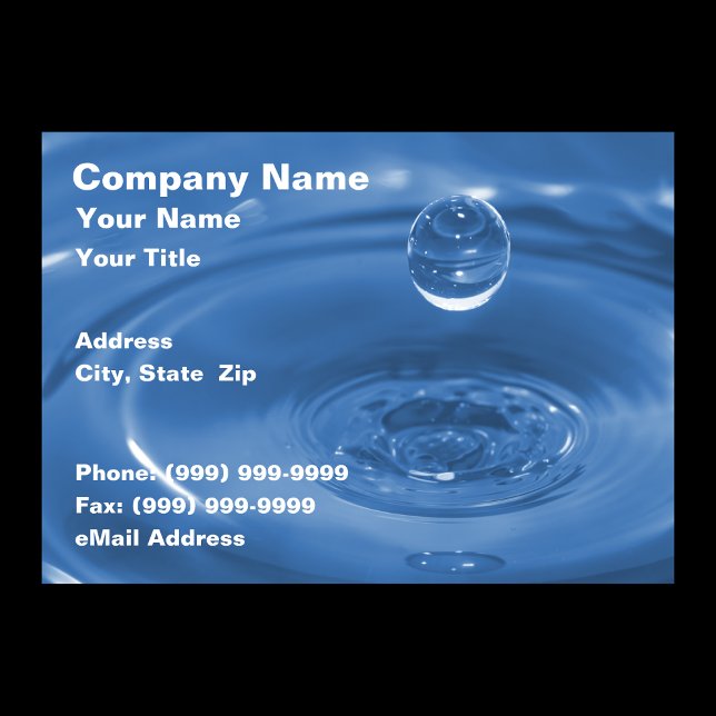 Closeup of Blue Water Drop Business Card (Creator Uploaded)