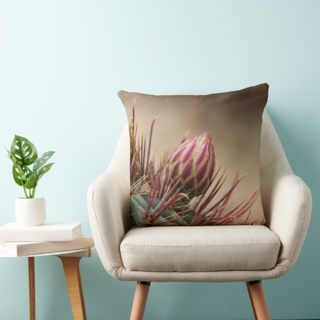 Closeup of Bud on Barrel Cactus Cushion (Chair)
