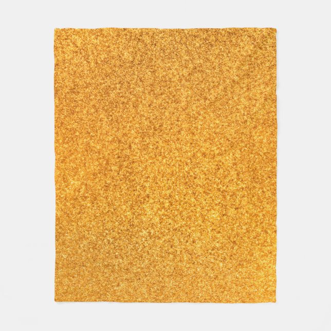 Closeup of golden matte metal texture. Shiny metal Fleece Blanket (Front)