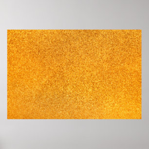 Closeup of golden matte metal texture. Shiny metal Poster