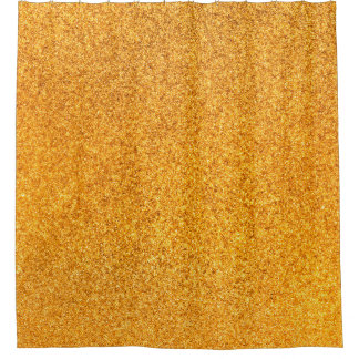 Closeup of golden matte metal texture. Shiny metal Shower Curtain