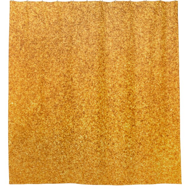Closeup of golden matte metal texture. Shiny metal Shower Curtain (Front)