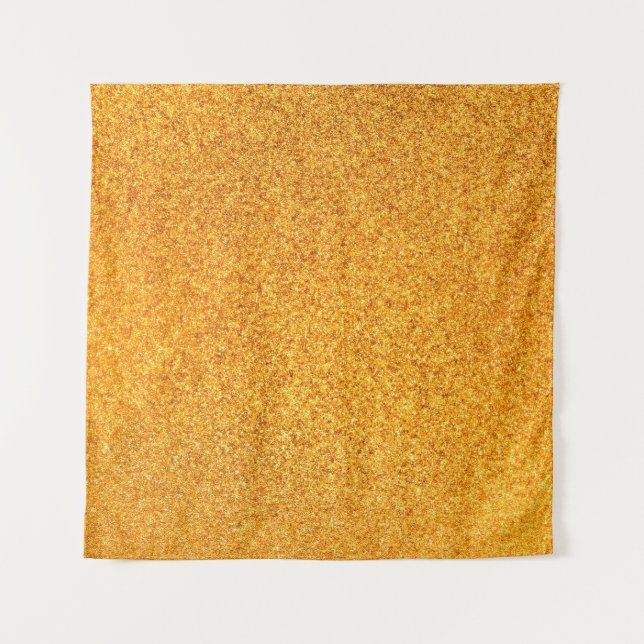 Closeup of golden matte metal texture. Shiny metal Tapestry (Front)