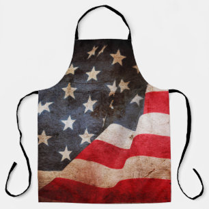 Closeup of grunge American flagamerica, american, Apron