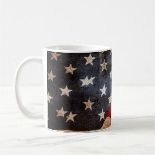 Closeup of grunge American flagamerica, american, Coffee Mug