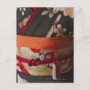 Closeup of Kimono, traditional Japanese dress Postcard