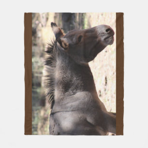 Closeup of Mule - Arizona Fleece Blanket