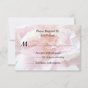 Closeup of Pale Pink Peonies RSVP Card