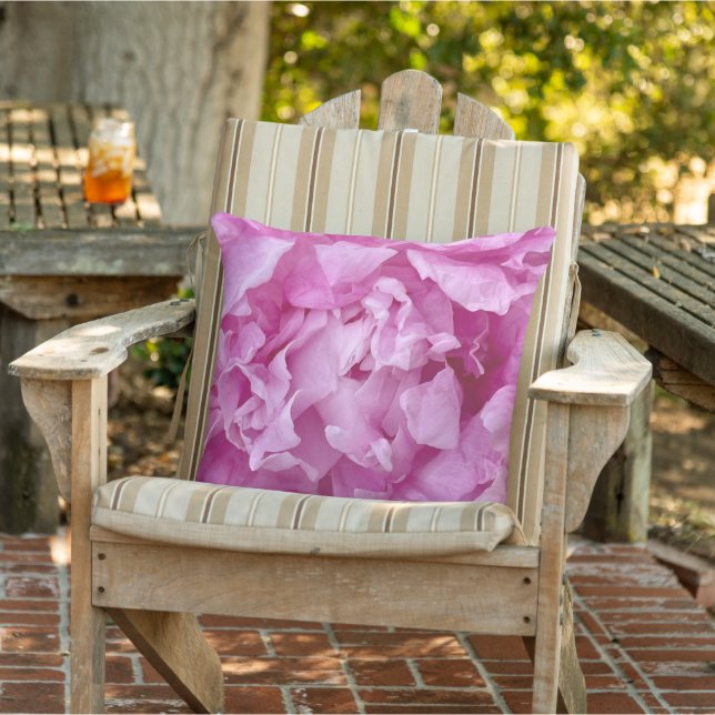 Closeup of pink peonies cushion (Chair)