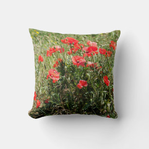 Closeup of poppies cushion