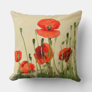 Closeup of poppies cushion