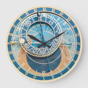 Closeup on Prague Astronomical Clock, Czech R. Large Clock