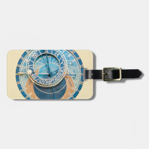Closeup on Prague Astronomical Clock, Czech R. Luggage Tag