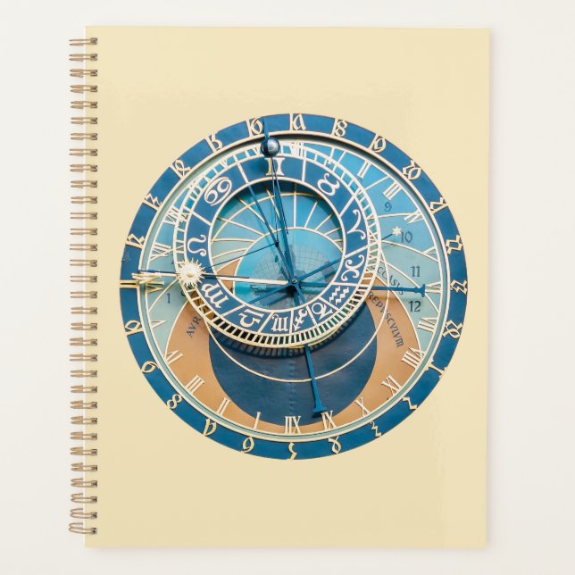 Closeup on Prague Astronomical Clock, Czech R. Planner (Front)