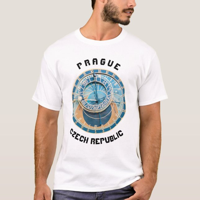 Closeup on Prague Astronomical Clock, Czech R. T-Shirt (Front)