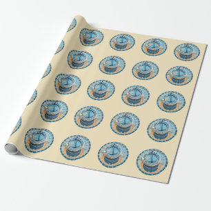 Closeup on Prague Astronomical Clock, Czech R. Wrapping Paper