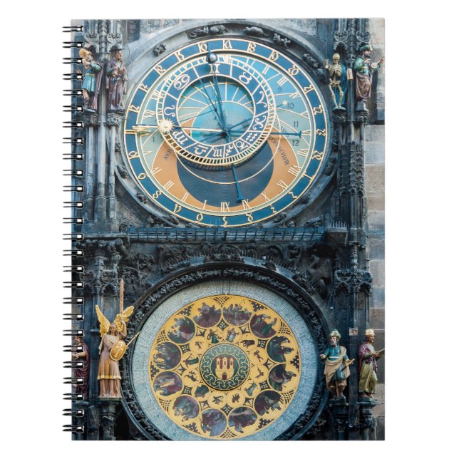 Closeup on Prague Astronomical Clock Notebook (Front)