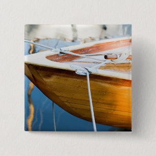 Closeup On Tied Up Boat 15 Cm Square Badge