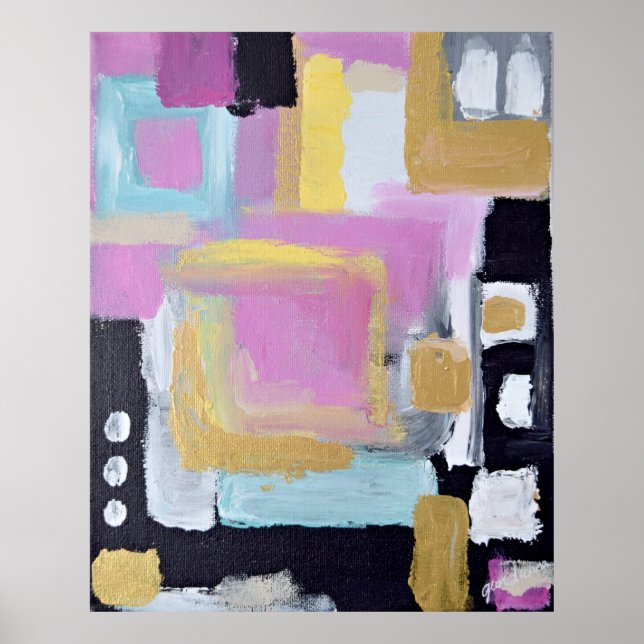 Closeup photo multicolored painting poster (Front)