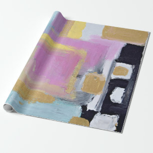 Closeup photo multicolored painting wrapping paper