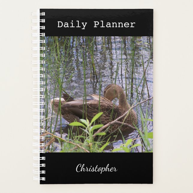 Closeup photo of a duck planner (Front)