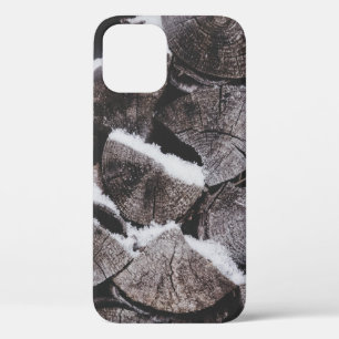 Closeup photo of firewood stack iPhone 12 case