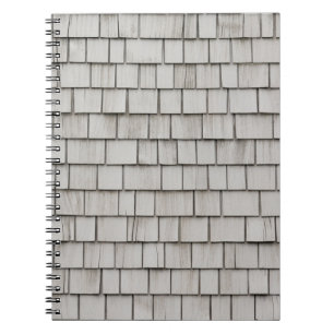 Closeup photo of grey roof shingles notebook