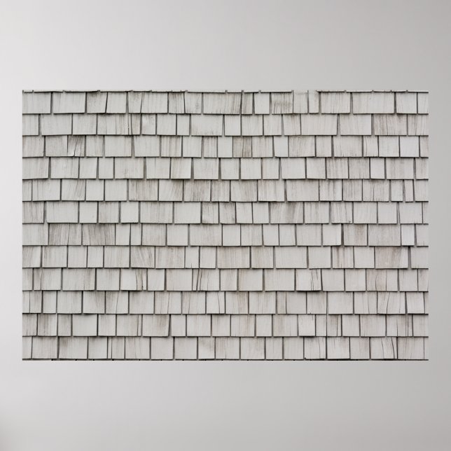 Closeup photo of grey roof shingles poster (Front)